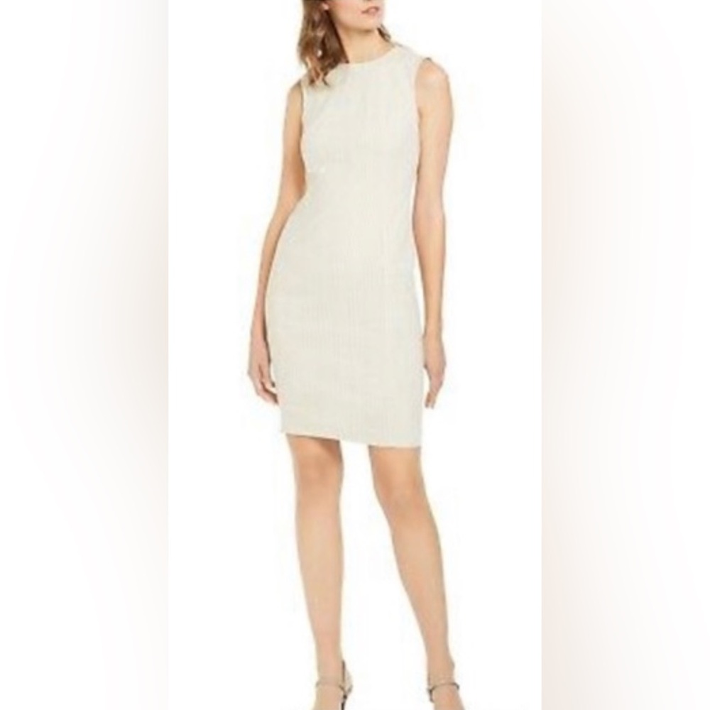 Calvin Klein pinstripe Cream Dress